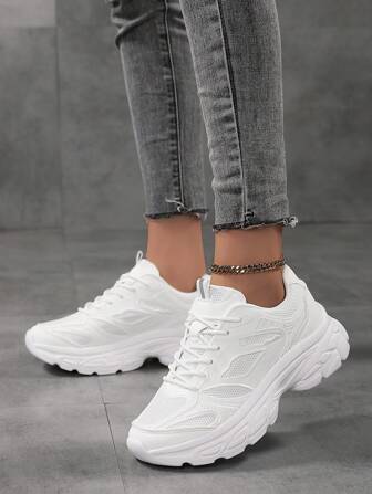 2025 Autumn Women's Casual Breathable Thick Soled Fashion Sneakers, White
