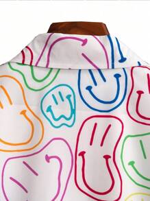 ROMWE MEN Prep Men Cartoon Graphic Shirt Without Tee, School - Multicolor - View 3