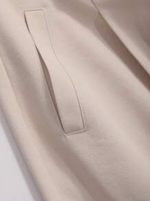 DAZY Women's Solid Color Pleated And Loose Suit Trousers,Women Dress Pants - Beige - View 15