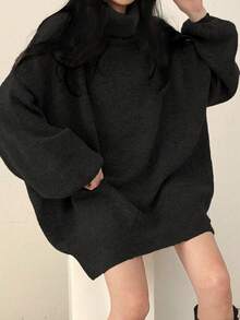 女士长袖高领宽松毛衣