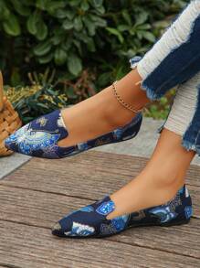 Comfy Black Gold Thread Pointed Toe Flats US Size 5-10, Spring Summer Autumn Casual Slip-On Daily Wear Lightweight Flat Shoes For Women