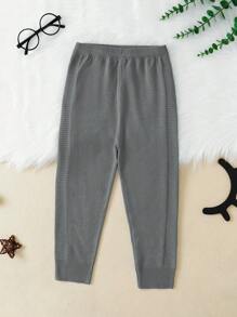 SHEIN Boys' (toddler) Solid Color Sweater Pants