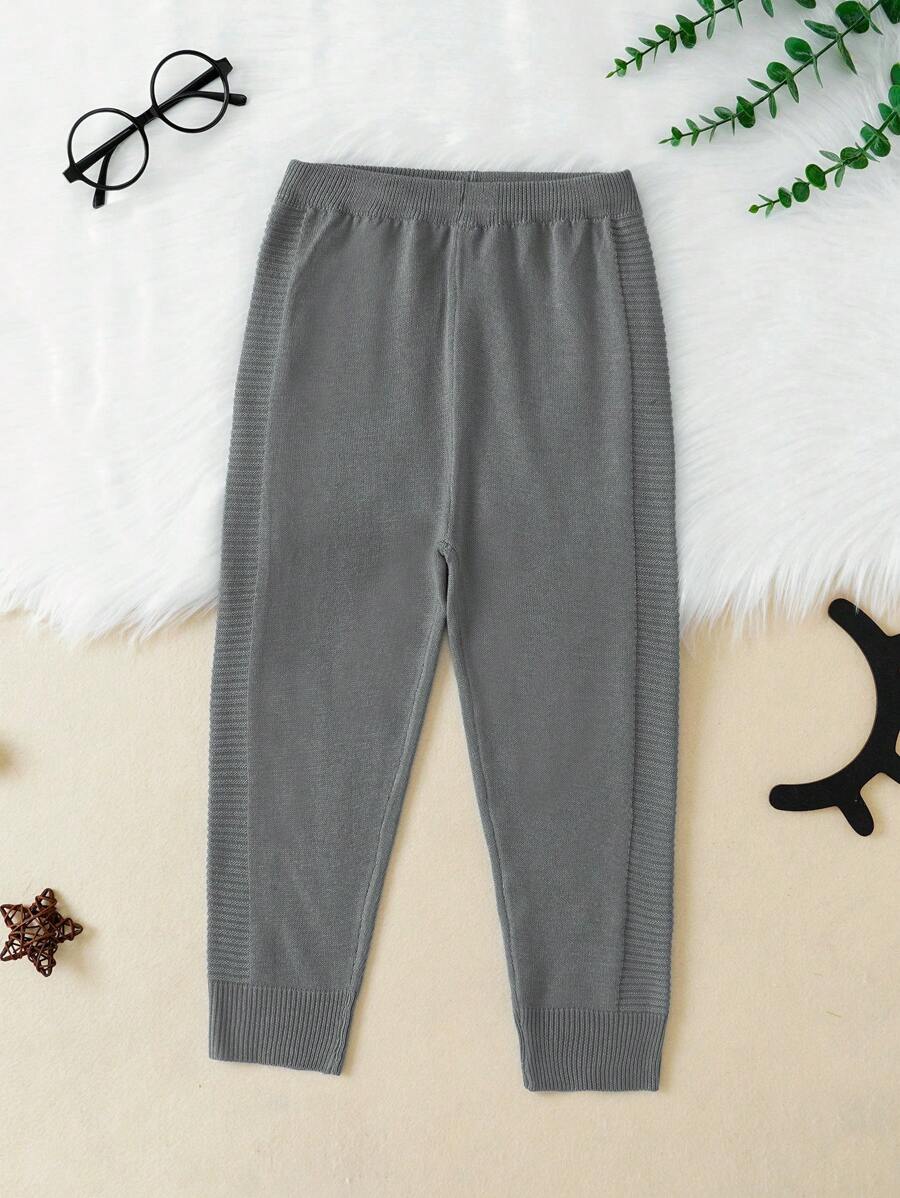 SHEIN Boys' (toddler) Solid Color Sweater Pants