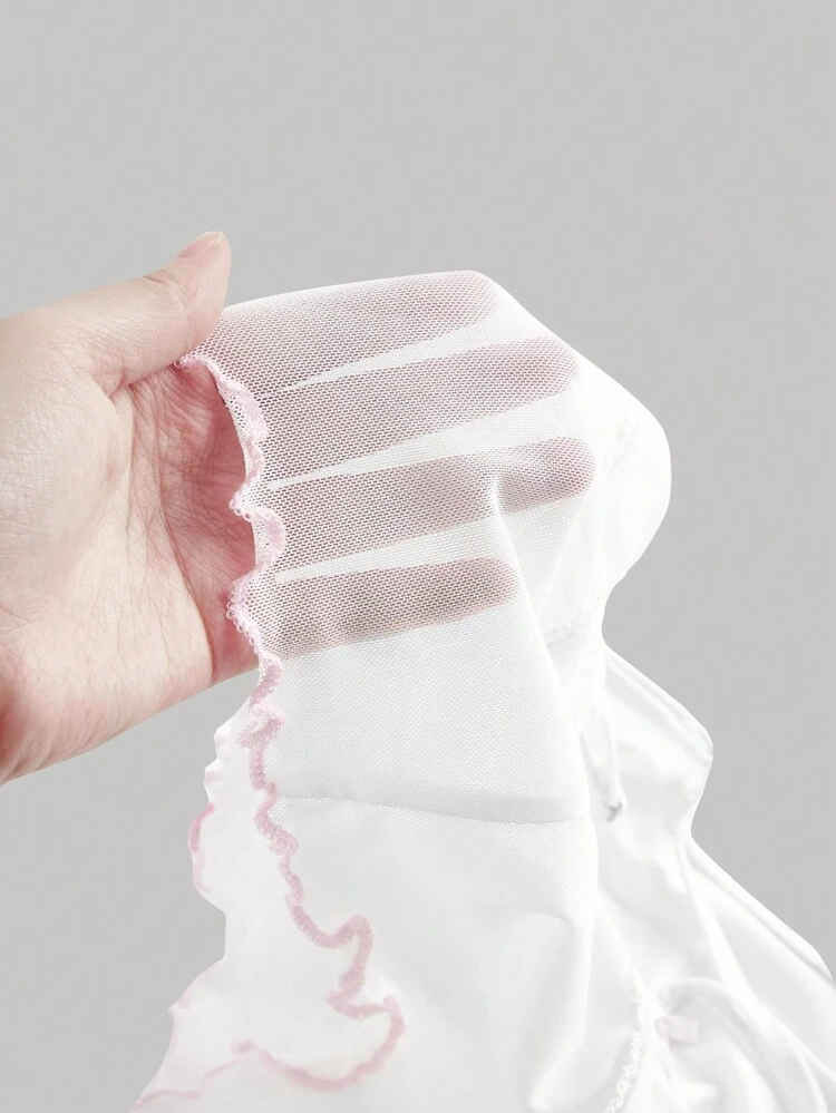 Color Blocked Mesh Edge Spliced Cami Top And Skirt