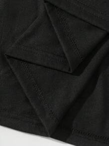 SHEIN Camiseta de manga corta para mujeres con estampado de Jesucristo y letras "JESÚS todo" Gráfico de camisetas para mujeres - Negro - Ver 5