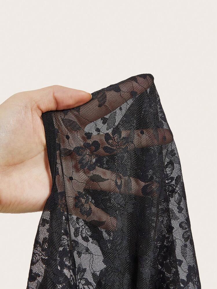 Ladies' Solid Color Lace Strap Halterneck Sexy Bodystocking