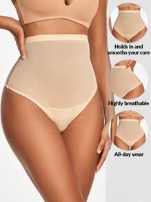 SHAPORA Women's Solid Color High Waist Shapewear Underwear - Beige - View 1