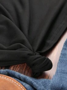 INAWLY 向日葵印花圆领休闲短袖 T 恤图案 T 恤女式上衣 - 黑色 - 查看 6