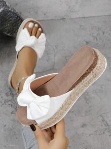 Nouveautés De Printemps 2024 Sandales À Plateforme Grande Taille Pour Femmes, Style Européen Et Américain, Conçues Pour Une Utilisation En Extérieur - Blanc - Voir 1