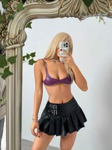 SHEIN ICON 性感夜店超短款背心 - 紫色 - 查看 4