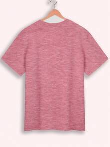 SHEIN EZwear Của phụ nữ Cây trồng trong chậu & Lá thư In Áo thun - Bụi hồng - Xem 2