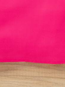 SHEIN Vestido Con Volantes Y Diseño De Caricatura Para Chica Joven - Rosa Fucsia - Ver 3