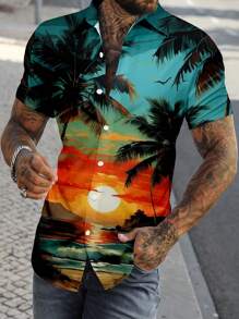 Manfinity RSRT Men's Short Sleeve Tropical Print Shirt - Multicolor - View 1