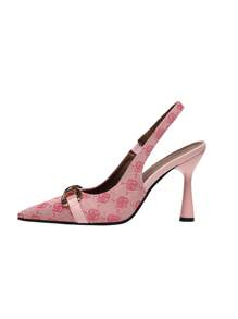 女士高跟尖头时尚漆皮金属搭扣带鞋，情人节礼物，优雅女士高跟鞋，高贵典雅 - 粉色 - 查看 4