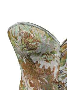 加大码花卉印花露背吊带背心，适合新年派对、情人节、节日、紧身胸衣上衣、复活节连衣裙、万圣节服装、复古