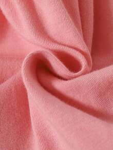 SHEIN 4pcs/Set Adorable Knitted Soft Strawberry Patterned Top & Shorts With Solid Ruffle Trimmed Camisole And Home Wear For Baby Girls - Dusty Pink - View 3