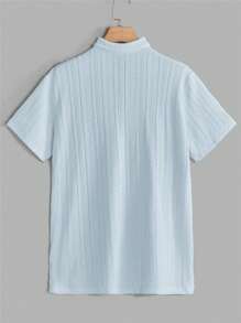 NEON BLANC Polo a maniche corte in maglia tinta unita, casual, essenziale per lo streetwear da uomo