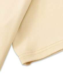 Manfinity Homme Nam In Khẩu hiệu Áo thun Và Quần short 2 Miếng - Màu Khaki - Xem 3