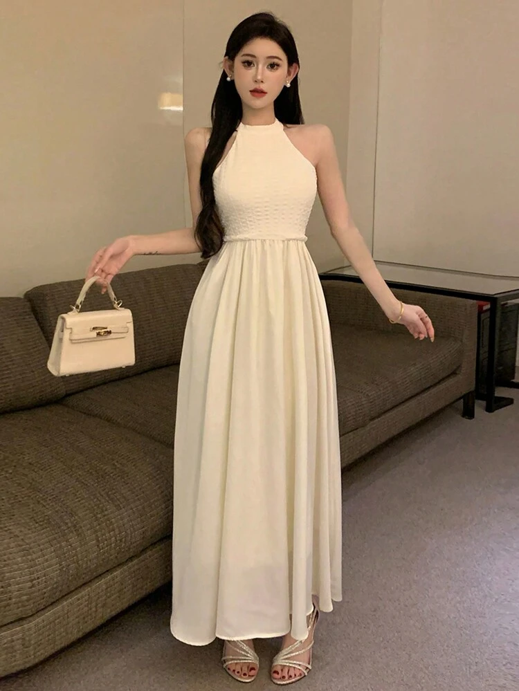 Sleeveless Textured Women's Dress, Birthday Prom Dress Sundress,Dress For Wedding Elegant Women Dresses Cocktail Dress