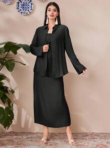 Seusyu Sukienka bez ramiączek w jednolitym kolorze, z wąską talią i koszulą zapinaną na guziki