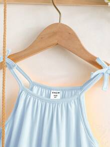 SHEIN 年輕女孩拼色連衣裙，有荷葉邊和細肩帶 - 彩色 - 查看 5