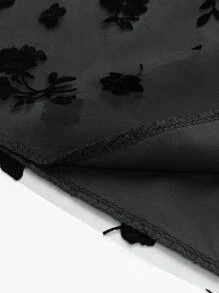 SHEIN Clasi 女性花卉網紗裙 - 黑色 - 查看 5