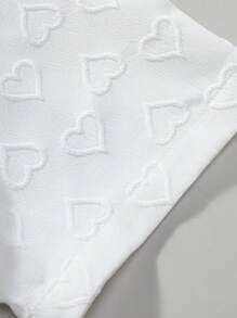 Manfinity Homme Camisa De Manga Corta Con Corazón En Relieve Para Hombres - Blanco y Negro - Ver 6