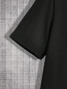 Manfinity EMRG Heren gebreide getailleerde stijl beer bedrukt korte mouwen T-shirt en geweven shorts set, uitgaan, grappig, vrienden heren straatkleding heren grafische T-shirts