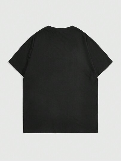 Men's Character Slogan Print Round Neck T-Shirt