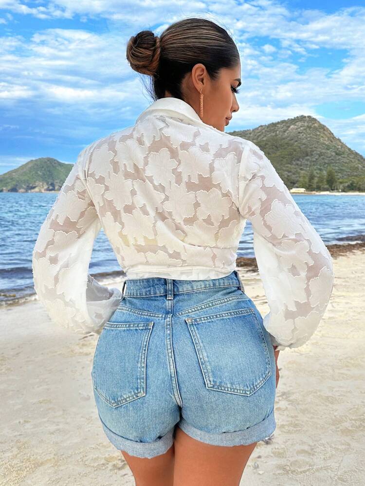 Summer White Shirts See Through See Through Button Down Summer Women Clothes