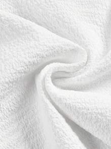 SHEIN MOD 女士拼色露肩交叉系带喇叭袖衬衫 - 棕色 - 查看 4