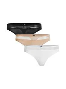 Ocili Leisure 3pcs/Pack Solid Color Adhesive Ladies' Thong - Multicolor - View 3
