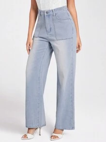 Forever 21 Women's Jeans With Pockets And Zip Closure - Light Wash - View 4