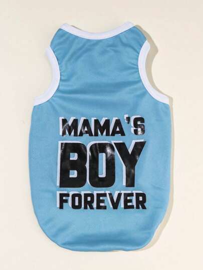 PETSIN Mama's Boy Forever Blue Pet Print Top, 1st