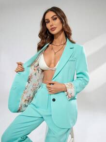 Aveloria Floral Patchwork Long Sleeve Blazer Jacket