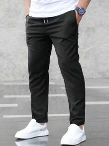 Manfinity Homme Quần Nam Dây kéo Túi màu trơn Giải trí - màu đen - Xem 3