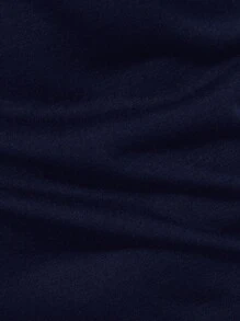 Calvornis Men Color-Block Short Sleeve Collar Business Casual Polo Formal Shirt, For Husband, For Going Out, Ceremony - Navy Blue - View 5