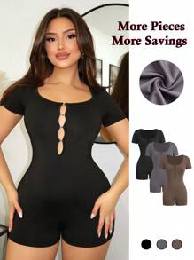 SHEIN SXY 3 paquetes Unitaris de punto elástico para mujer