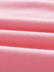 Slaydiva 粉色短款十字紋織花朵圓領女士背心，適用於夏季 - 粉色 - 查看 5