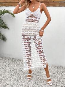 SHEIN VCAY Vestido De Jersey Con Correa Hueca De Color Sólido Para Mujeres