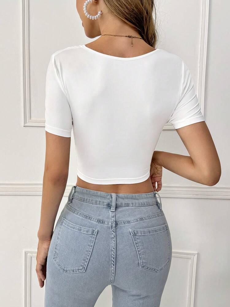 Women's 3-Piece Pack Short Sleeve V-Neck Twist Front Colorful Slim Fit T-Shirt