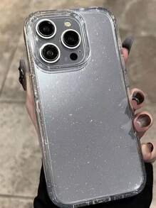 1pc High-Transparency Glitter Phone Case With Good Texture Compatible With Apple,