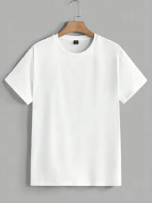 Manfinity VCAY Bộ 3 áo thun nam tay ngắn dệt kim thường ngày - Màu xám đen - Xem 8