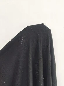 SHEIN LUNE 女性海貝裝飾細肩帶背心上衣 - 黑色 - 查看 5
