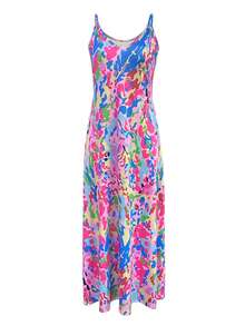 Vacation Style All-Over Print Pocket Strap Dress, Spring/Summer - Multicolor - View 3