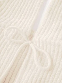 SHEIN Unity Solid Color Strappy Halterneck Knitted Top - Beige - View 3