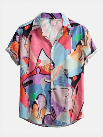 Street Life Men All Over Print Button Front Shirt
