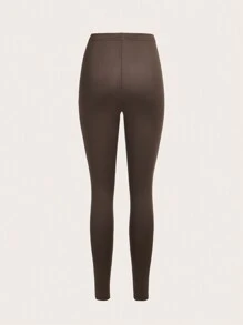 Slaydiva Set de 3 leggings largos y ajustados de unicolor, versátiles y casuales, aptos para primavera y otoño