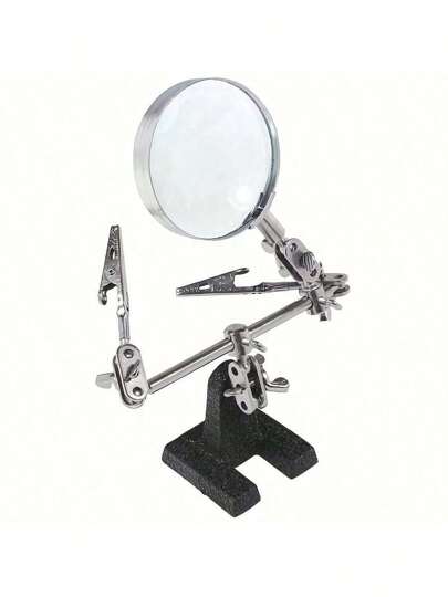 Justerbar hjälpande hand med förstoringsglas, tredjehands lödhjälp, stativ för lödtråd med dubbla krokodilklämmor och en tung bas, pärlor för att tillverka, hobby, verktyg för smyckenstillverkning av mikroobjekt