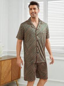 Men's Striped Printed Homewear Set
